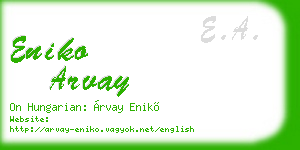 eniko arvay business card